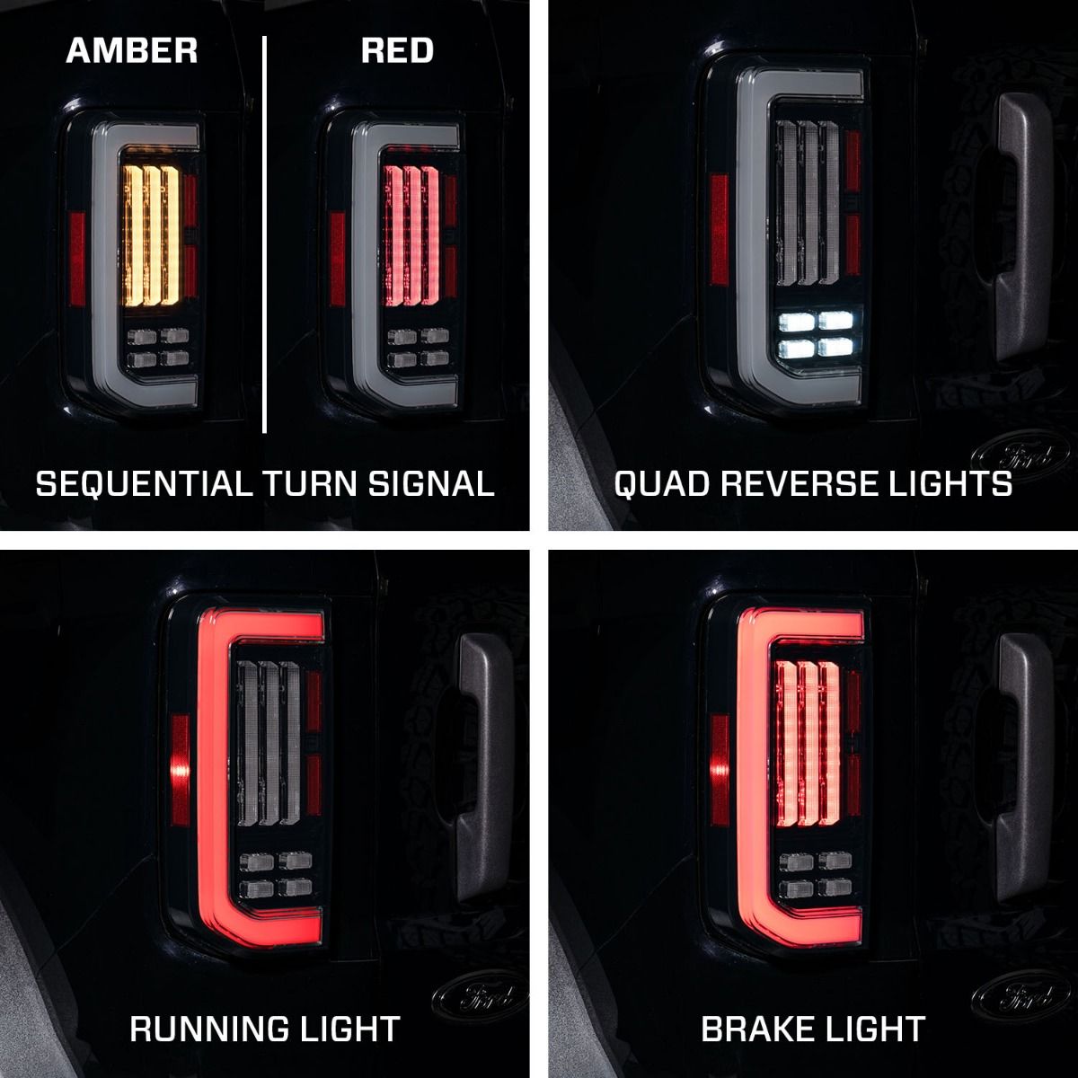 Form Lighting LED Tail Lights for 2021–2026 Ford Bronco | Sequential LED (Pair)