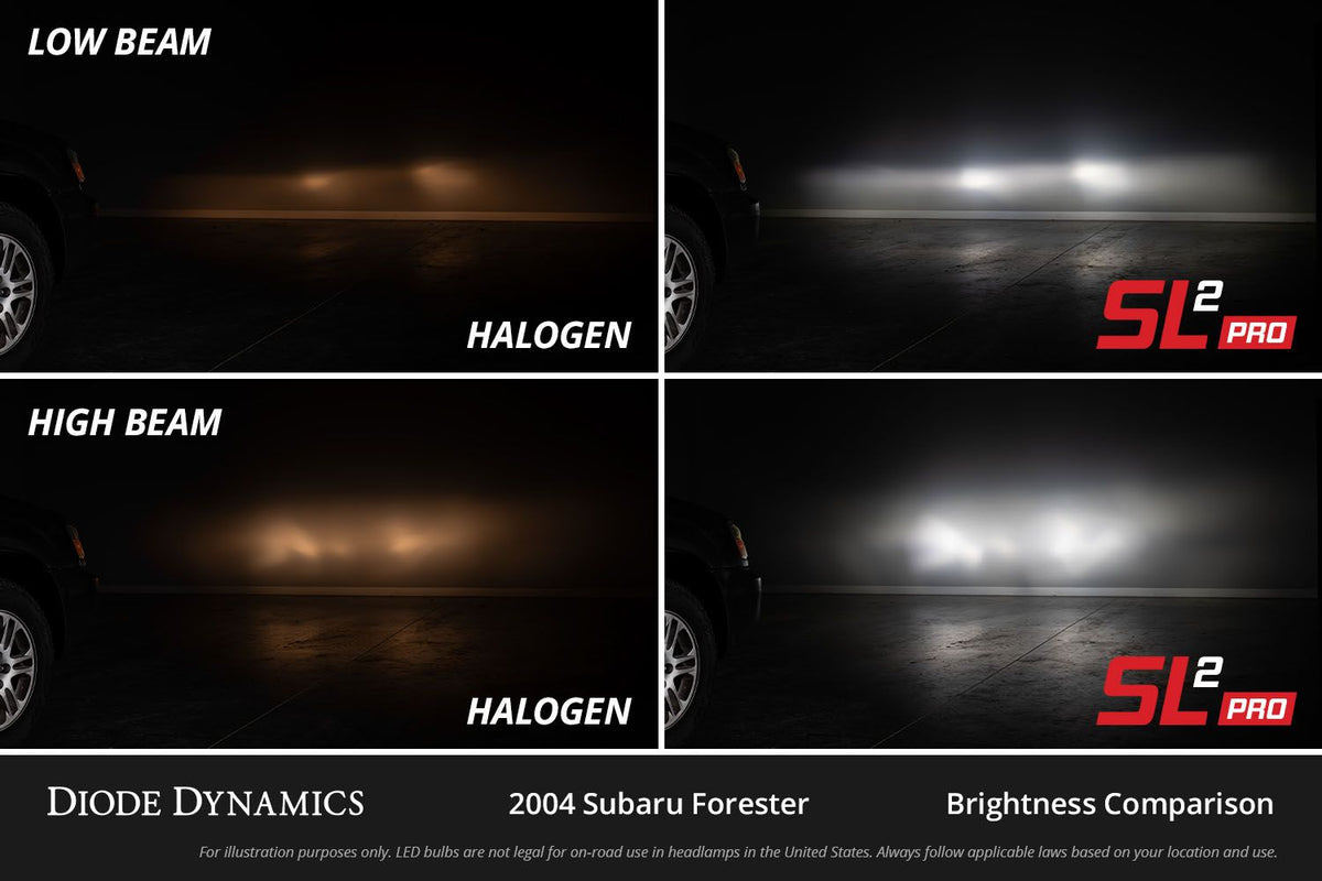 Diode Dynamics Hi/Lo Beam LED Headlight Bulbs for 2000-2015 Toyota Tacoma - Pair - DD0492P