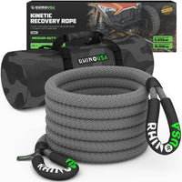 RHINO USA KINETIC ENERGY RECOVERY ROPE (5/8" X 20') GRAY