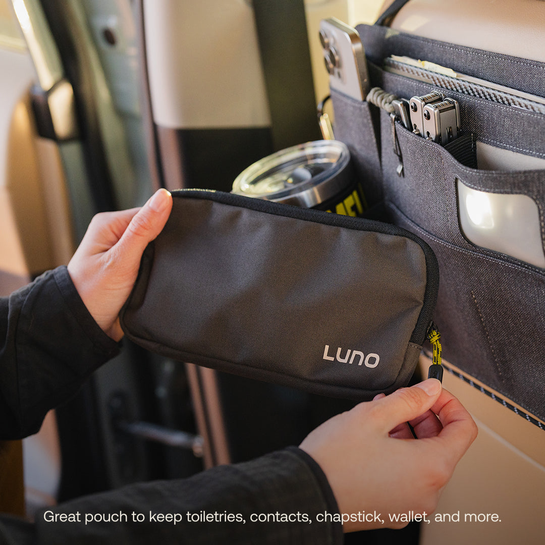 Luno Seatback Organizer removable storage pouch for small camping essentials