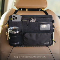 Luno Seatback Organizer for overlanding road trips and everyday vehicle organization