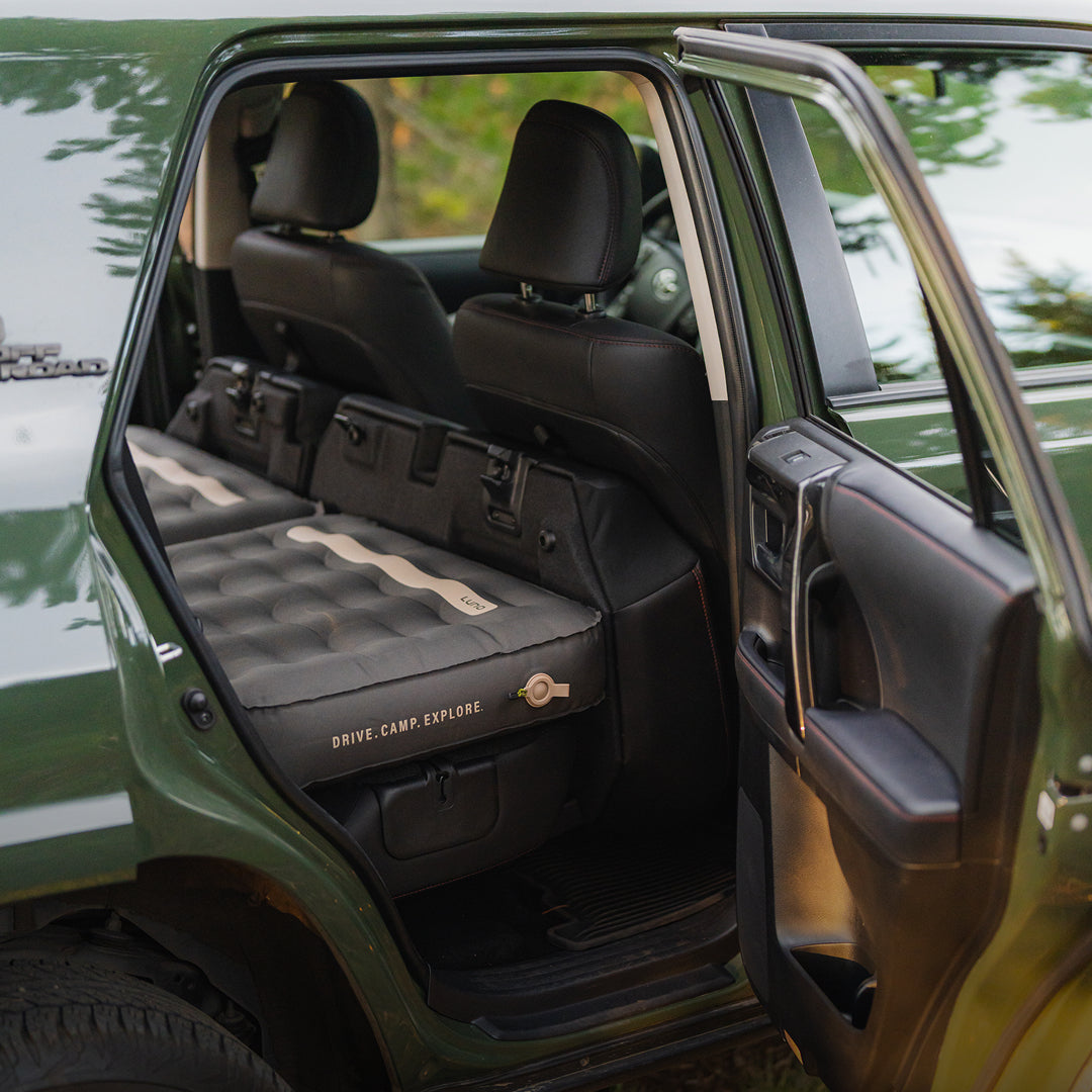 Luno AIR Pro mattress installed inside Toyota 4Runner for camping