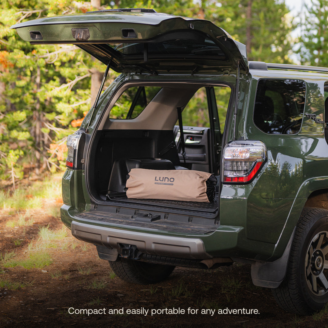 Luno AIR Pro 4Runner mattress packed for vehicle camping