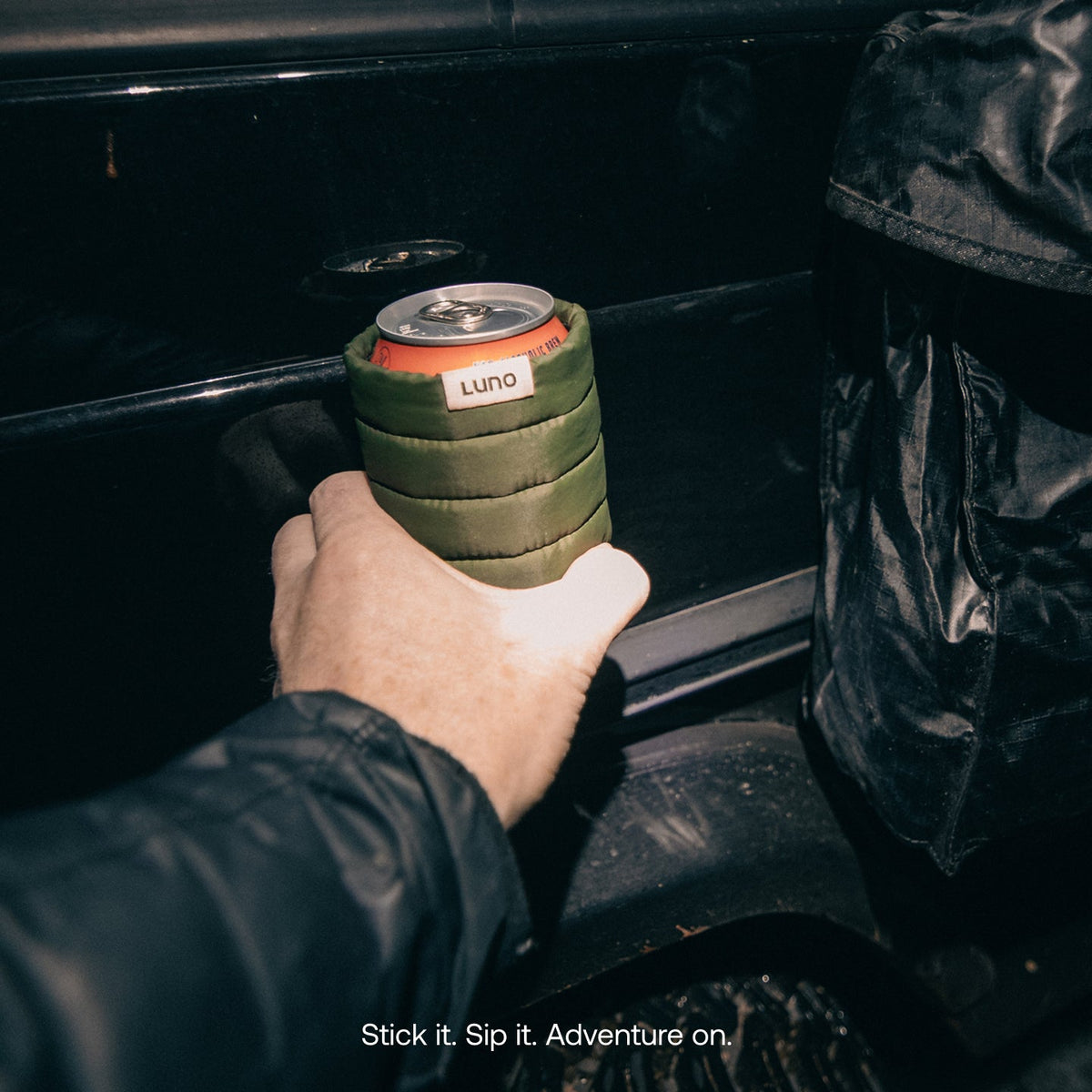 Luno Magnetic Can Cooler used inside an adventure vehicle
