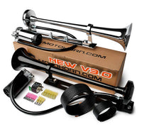 MotoHorn V3 3.0 Air Tank Free Trumpet Horn for Motorcycles Cars Trucks