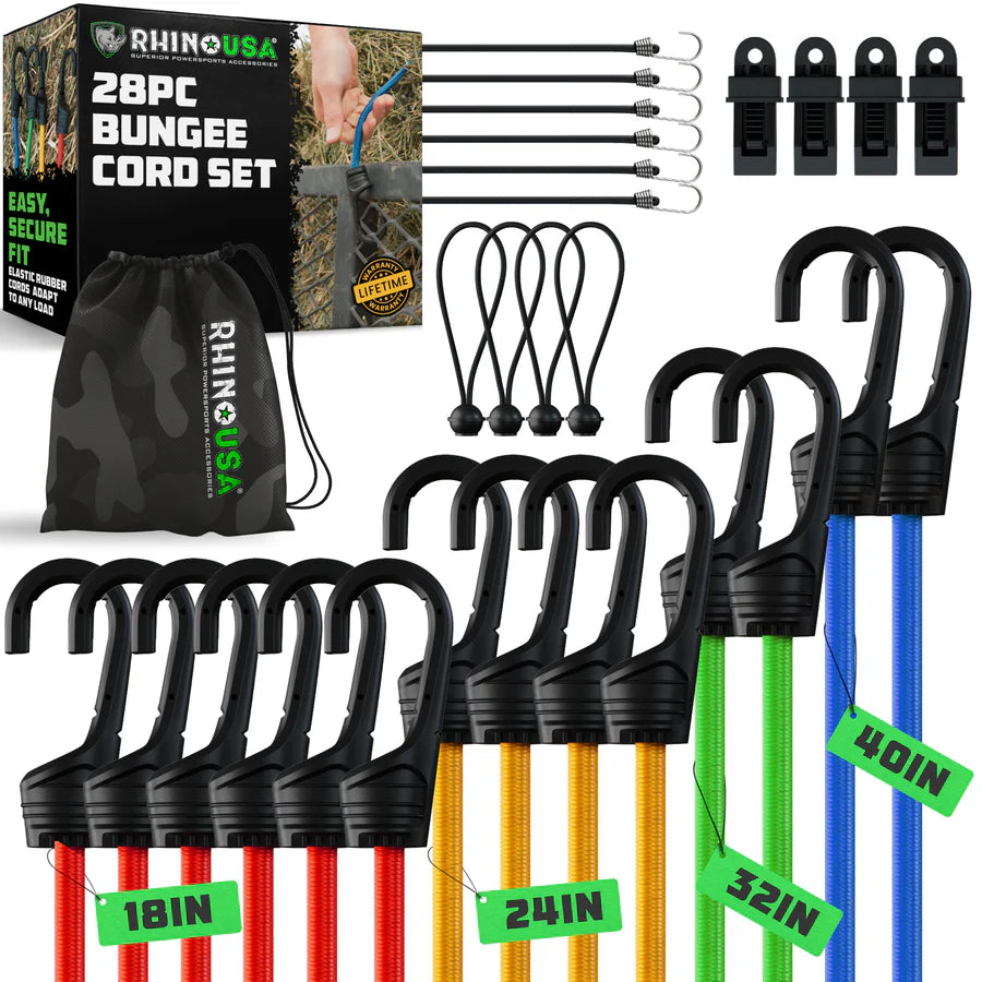 RHINO USA 28PC BUNGEE CORD ASSORTMENT