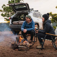 Luno Magnetic Can Cooler used at SUV campsite and campfire