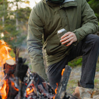 Luno Magnetic Can Cooler beverage holder used around campfire