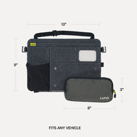 Luno universal Seatback Organizer installed inside SUV for organized gear storage