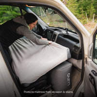 Luno fitted sheet protecting AIR Van Front Cab Mattress from stains and abrasion