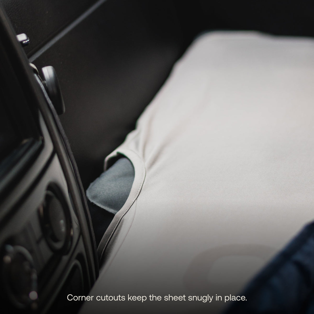 Luno AIR Van Front Cab Mattress Fitted Sheet corner cutouts for secure fit