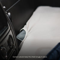 Luno AIR Van Front Cab Mattress Fitted Sheet corner cutouts for secure fit