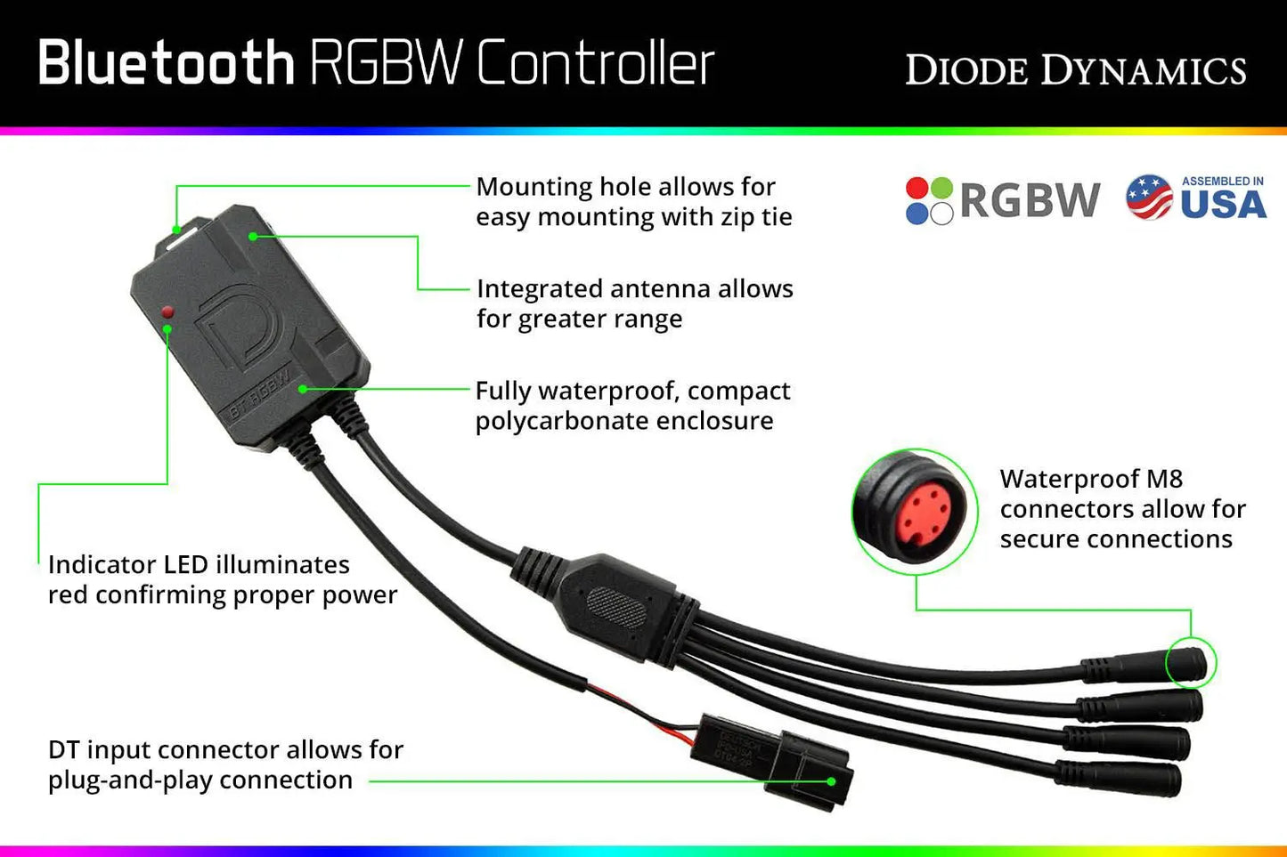 Diode Dynamics Bluetooth Rgbw M8 Controller 1ch - DD3066 Diode Dynamics