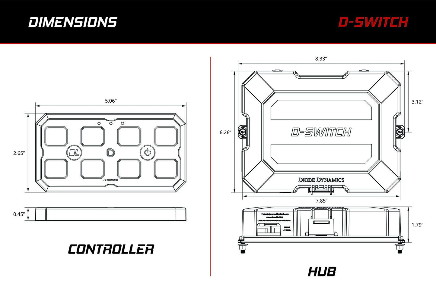 Diode Dynamics Universal Stand-Off D-Switch Hub Mounting Kit Off Road