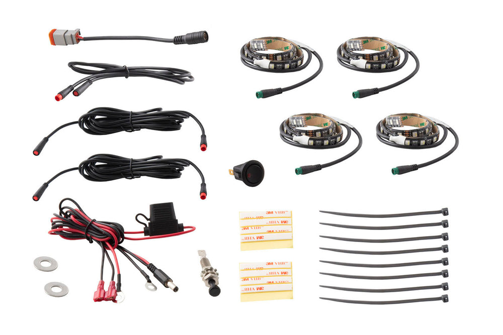 Diode Dynamics Rgbw Engine Bay Strip Kit 4pc - DD0444