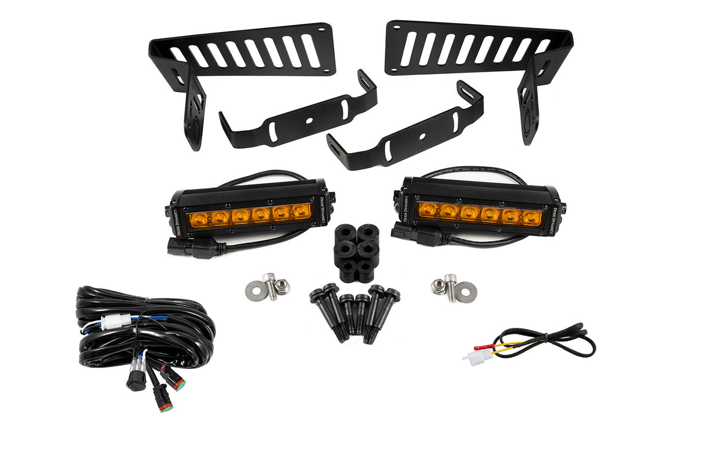 Diode Dynamics Diode Dynamics   Ss6 Cowl Led Bracket Kit For 2018 2024 Jeep Jl Wrangler/Gladiator, Amber Driving - DD6094