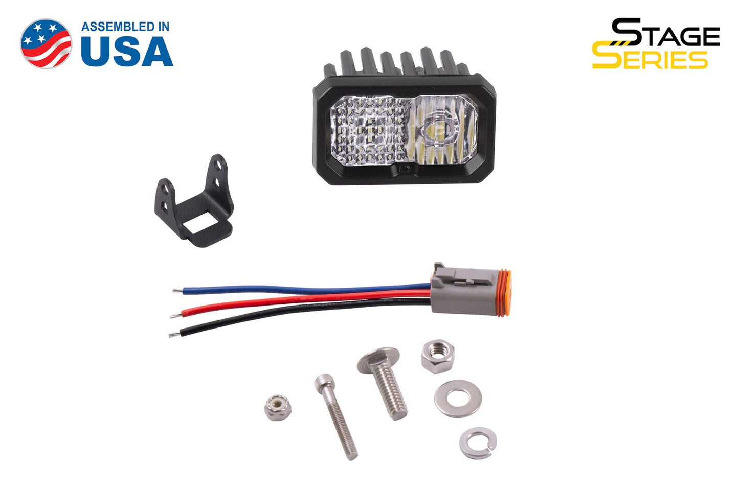 Diode Dynamics C2 1.0 SAE/DOT White with Amber Backlight Sport (7.7 watts) 2” LED Pod Combo Beam – Single