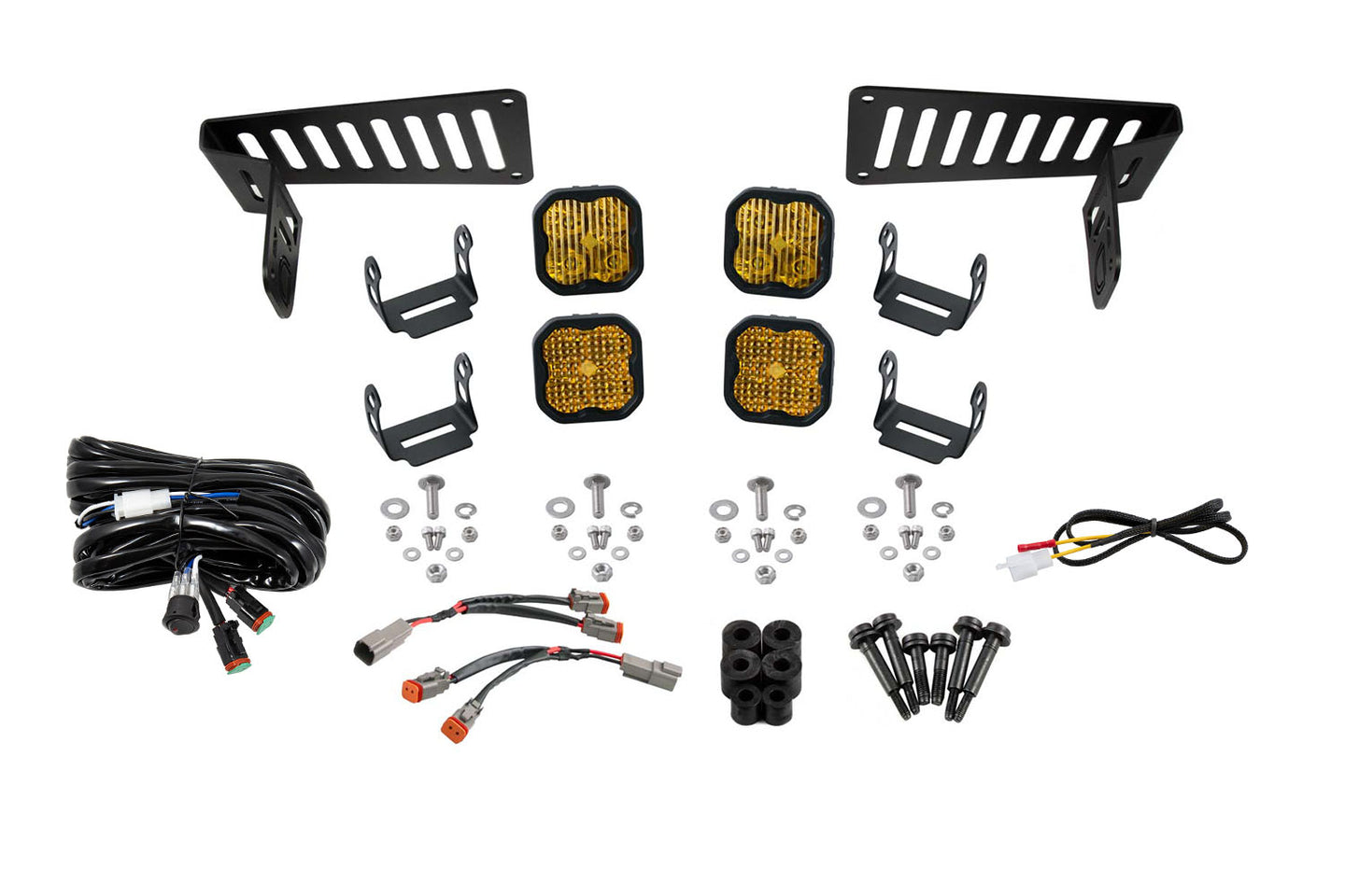 Diode Dynamics Ss3 Cowl Led Bracket Kit For 2018 2025 Jeep Jl Wrangler/Gladiator  Yellow Pro - DD6556