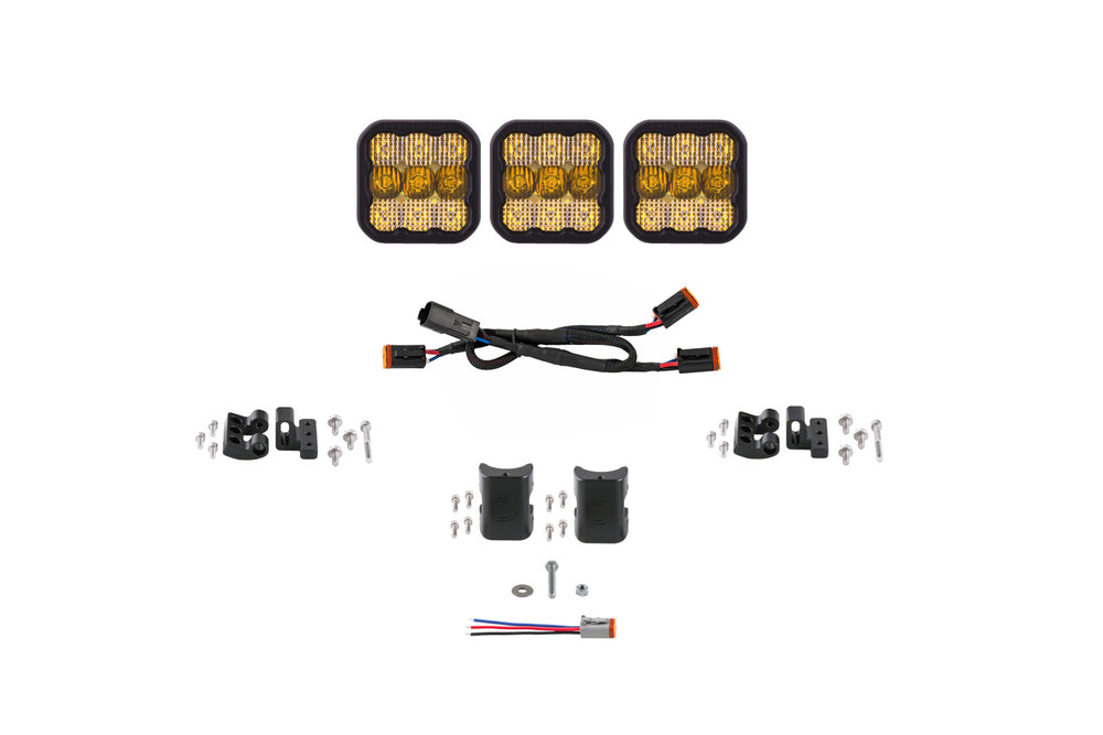 Diode Dynamics Ss5 Sport Universal Cross Link 3 Pod Lightbar Yellow Combo - DD6793