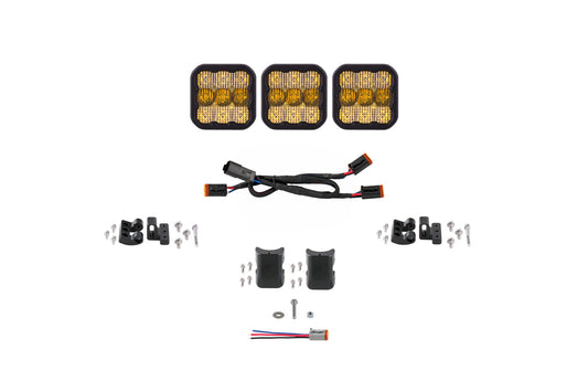 Diode Dynamics Ss5 Sport Universal Cross Link 3 Pod Lightbar Yellow Combo - DD6793
