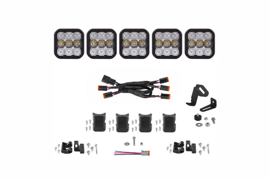 Diode Dynamics Ss5 Sport Universal Cross Link 5 Pod Lightbar White Combo - DD6796