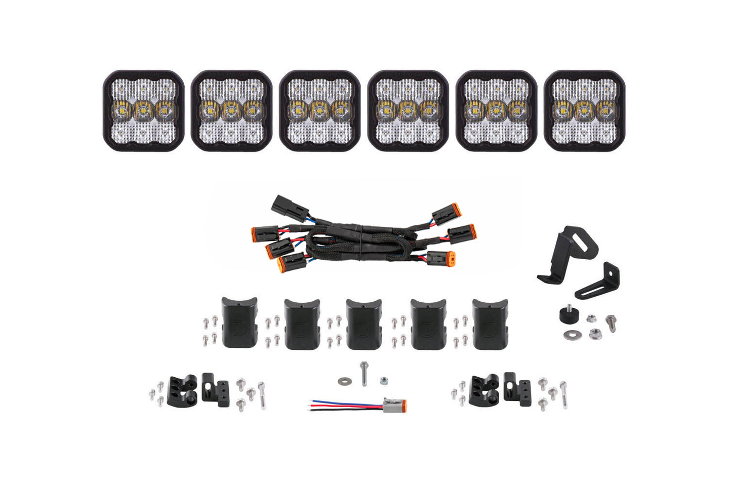 Diode Dynamics Ss5 Sport Universal Cross Link 6 Pod Lightbar White Combo - DD6798