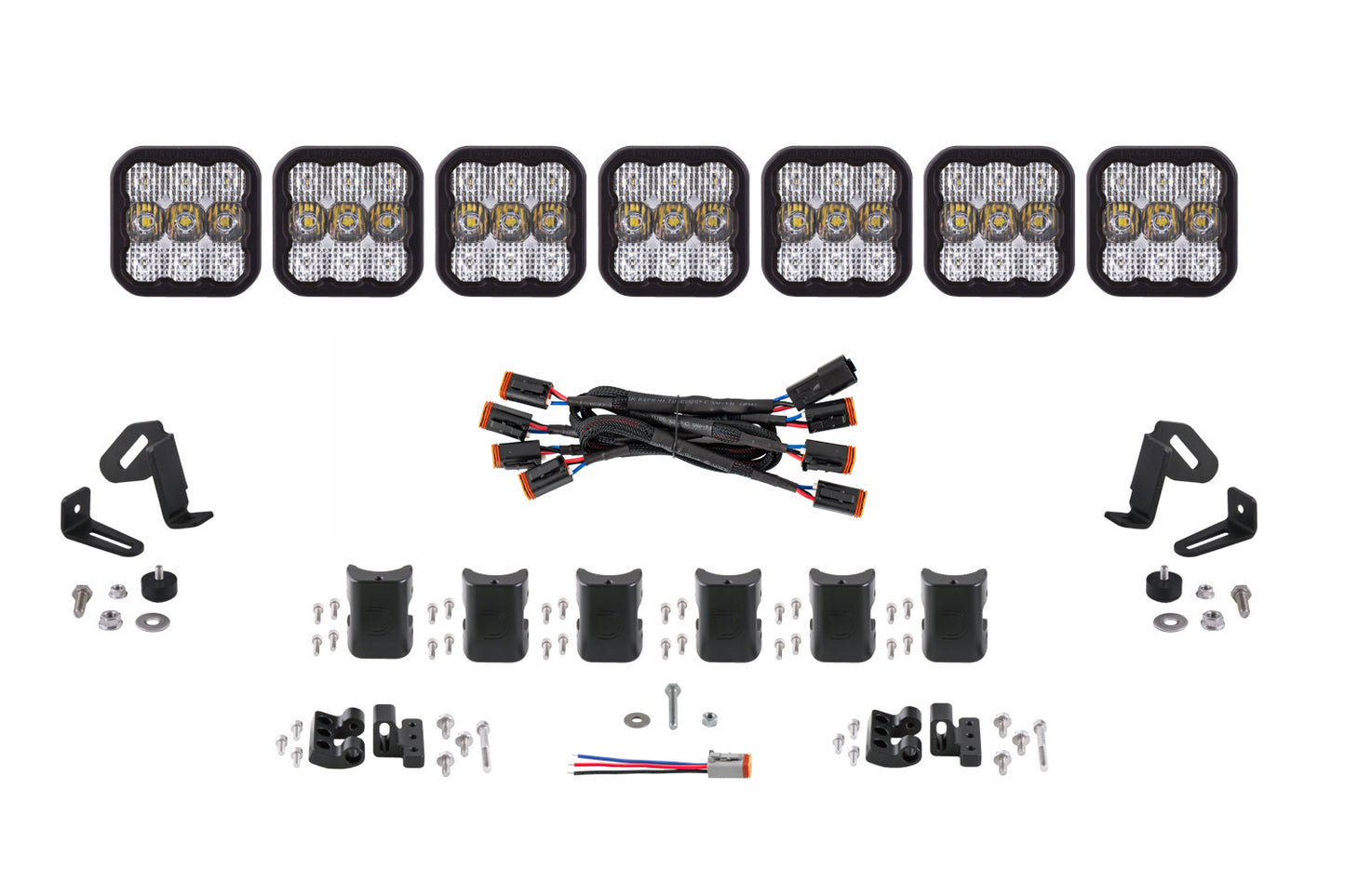 Diode Dynamics Ss5 Sport Universal Cross Link 7 Pod Lightbar White Combo - DD6800