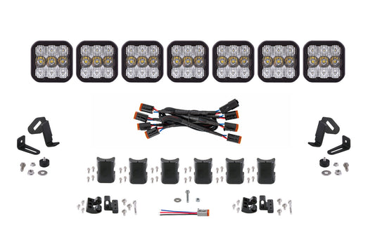 Diode Dynamics Ss5 Sport Universal Cross Link 7 Pod Lightbar White Combo - DD6800