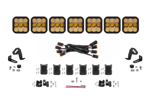 Diode Dynamics Ss5 Sport Universal Cross Link 7 Pod Lightbar Yellow Combo - DD6801