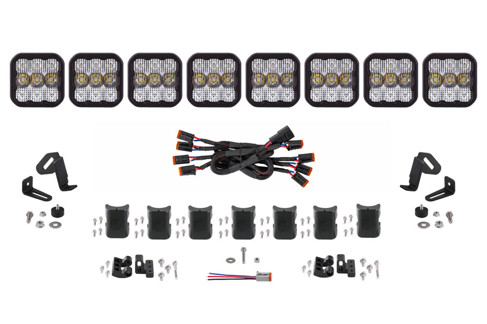 Diode Dynamics Ss5 Sport Universal Cross Link 8 Pod Lightbar White Combo - DD6802