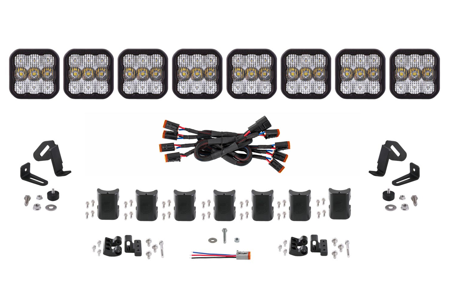 Diode Dynamics Ss5 Sport Universal Cross Link 8 Pod Lightbar White Combo - DD6802