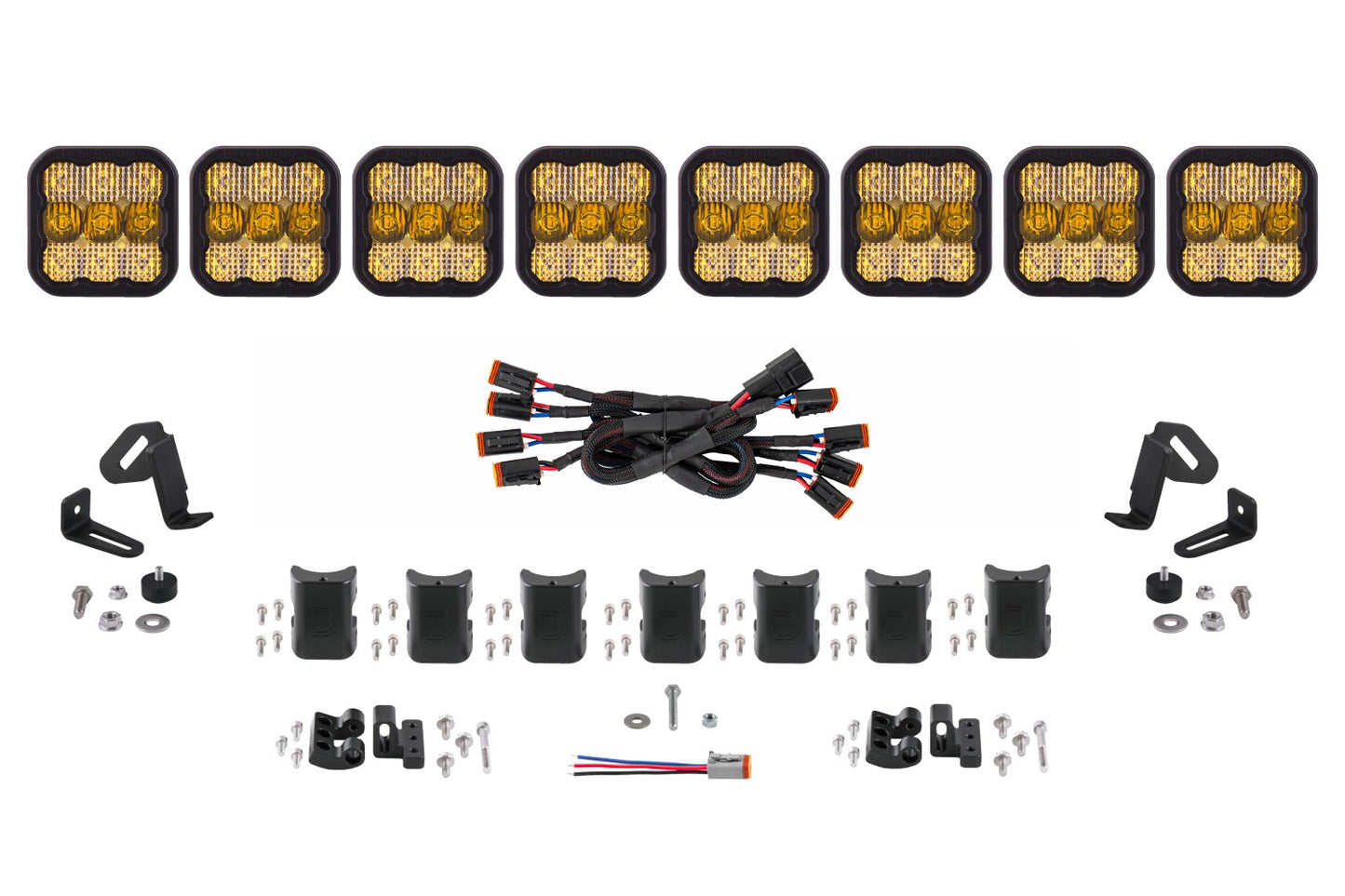 Diode Dynamics Ss5 Sport Universal Cross Link 8 Pod Lightbar Yellow Combo - DD6803