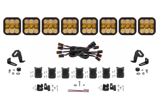 Diode Dynamics Ss5 Sport Universal Cross Link 8 Pod Lightbar Yellow Combo - DD6803