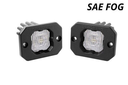 Diode Dynamics SSC1 White SAE Fog Flush Mount LED Pods – Pair | DD6850P
