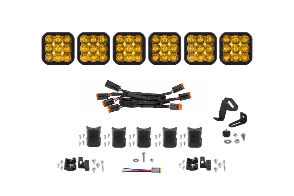 Diode Dynamics Ss5 Sport Universal Cross Link 6 Pod Lightbar Yellow Driving - DD7211