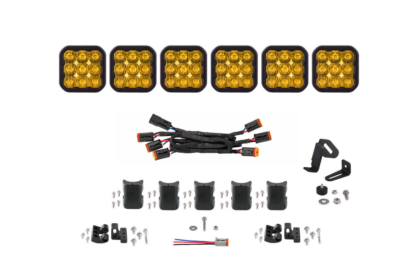 Diode Dynamics Ss5 Sport Universal Cross Link 6 Pod Lightbar Yellow Driving - DD7211