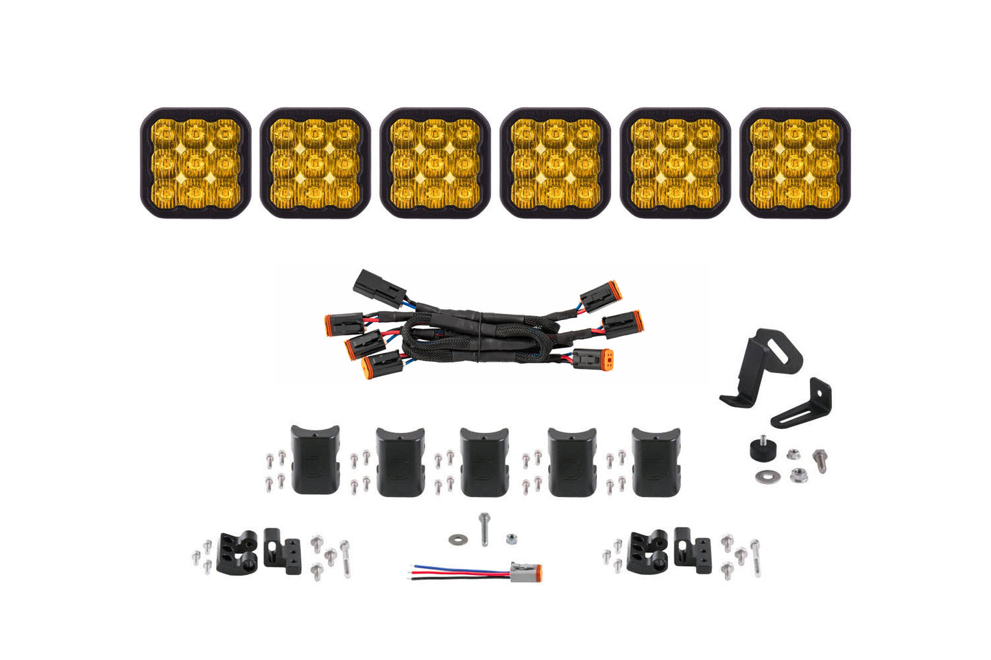 Diode Dynamics Ss5 Sport Universal Cross Link 6 Pod Lightbar Yellow Driving - DD7211