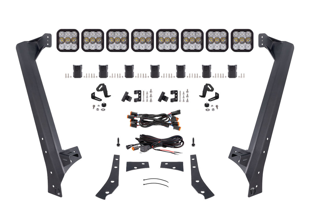 Diode Dynamics Jeep Jk Ss5 Sport Cross Link Windshield White Combo Lightbar Kit - DD7224