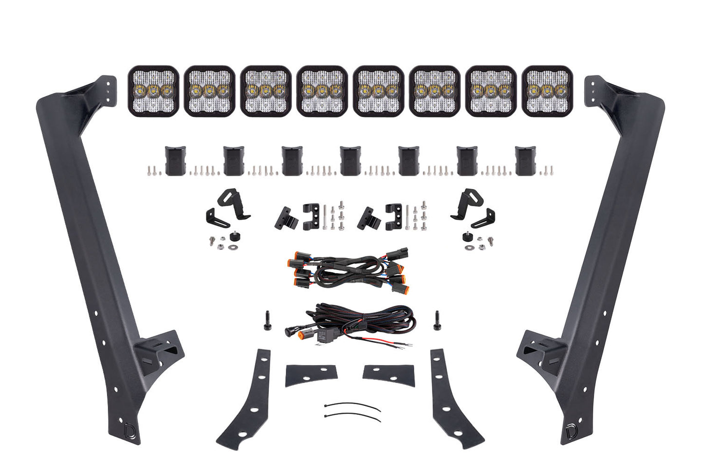 Diode Dynamics Jeep Jk Ss5 Sport Cross Link Windshield White Combo Lightbar Kit - DD7224