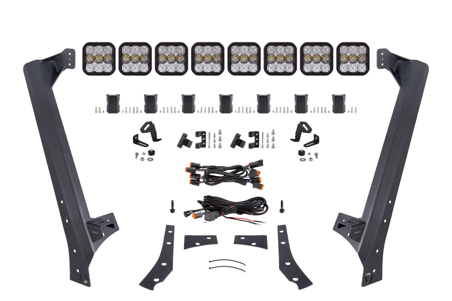 Diode Dynamics Jeep Jk Ss5 Sport Cross Link Windshield White Combo Lightbar Kit - DD7224