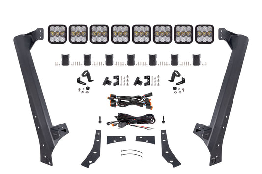 Diode Dynamics Jeep Jk Ss5 Sport Cross Link Windshield White Combo Lightbar Kit - DD7224