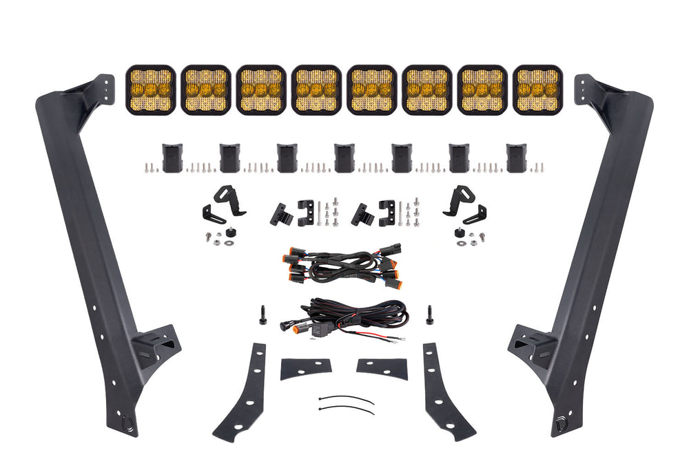 Diode Dynamics Jeep Jk Ss5 Sport Cross Link Windshield Yellow Combo Lightbar Kit - DD7225
