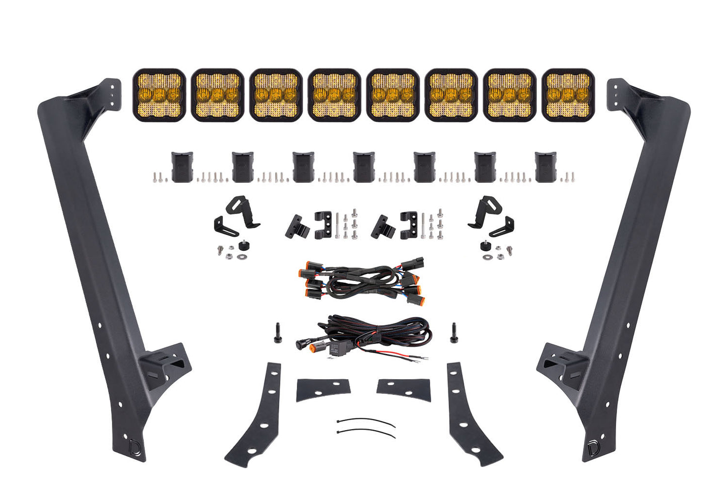 Diode Dynamics Jeep Jk Ss5 Sport Cross Link Windshield Yellow Combo Lightbar Kit - DD7225