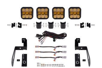 compare product Diode Dynamics Jeep Jk Ss5 4 Pod Cross Link Grille Lightbar Kit  Sport Yellow Combo - DD7230