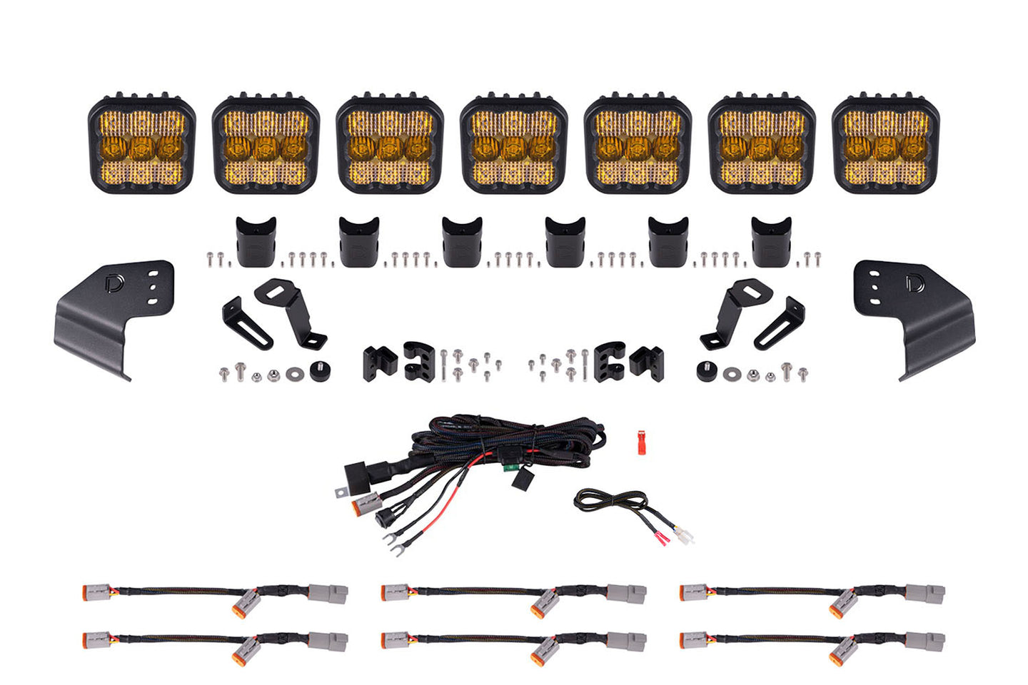 Diode Dynamics Bronco Ss5 Sport Cross Link Windshield Yellow Combo Lightbar Kit - DD7233