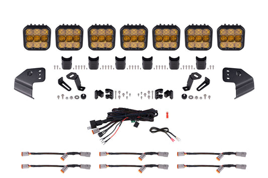 Diode Dynamics Bronco Ss5 Sport Cross Link Windshield Yellow Combo Lightbar Kit - DD7233