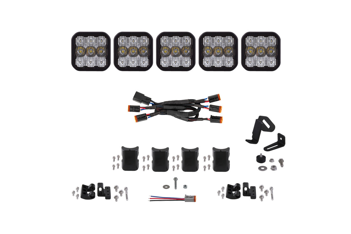 Diode Dynamics Ss5 Pro Universal Cross Link 5 Pod Lightbar White Combo - DD7242