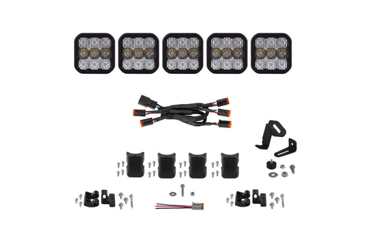 Diode Dynamics Ss5 Pro Universal Cross Link 5 Pod Lightbar White Combo - DD7242