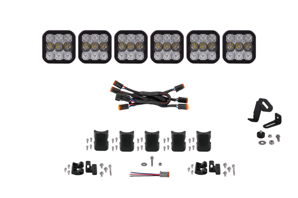 Diode Dynamics Ss5 Pro  Universal Cross Link 6 Pod Lightbar White Combo - DD7244