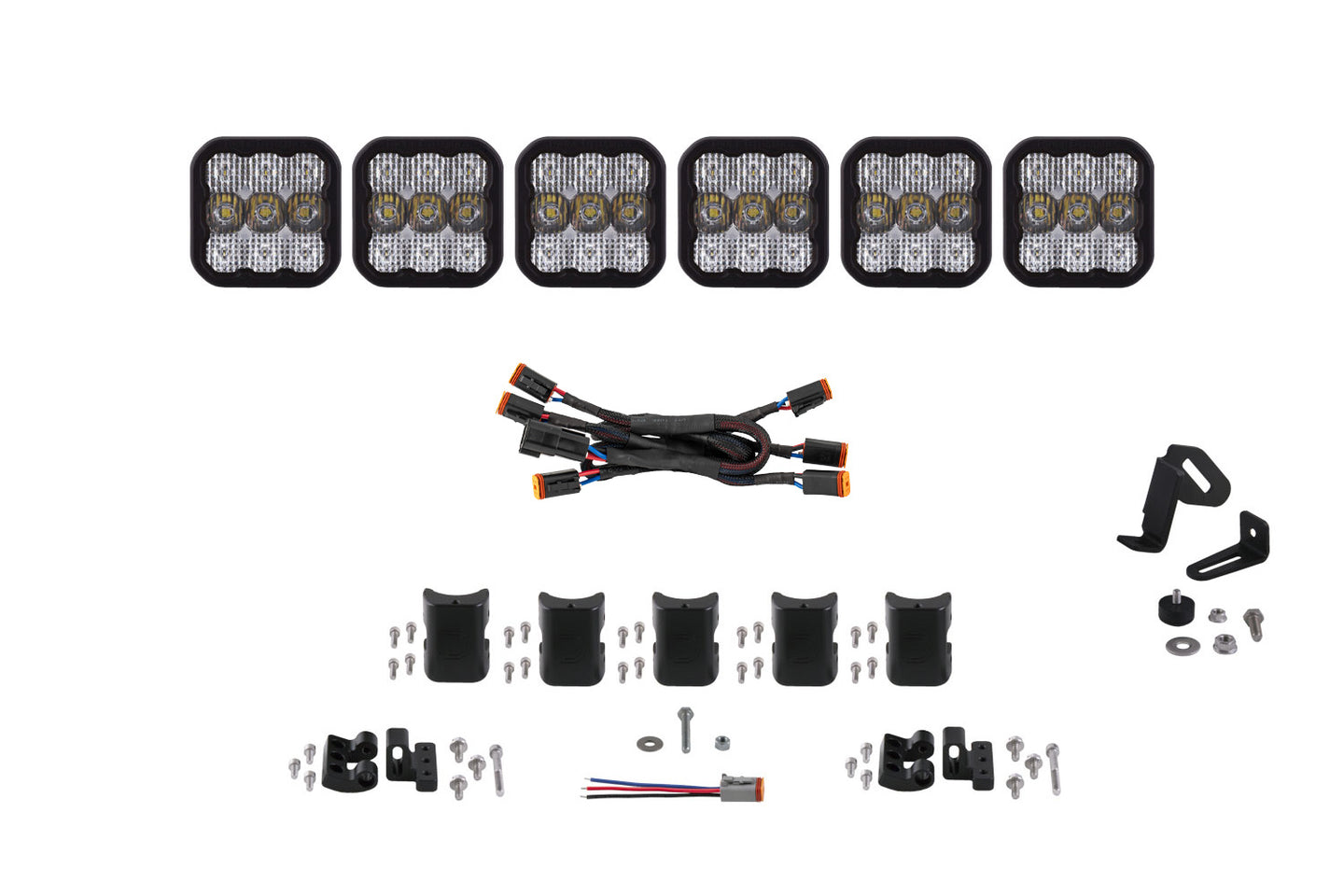Diode Dynamics Ss5 Pro  Universal Cross Link 6 Pod Lightbar White Combo - DD7244